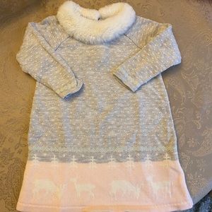 Janie and Jack Girls Grey Sweater Dress 12-18month